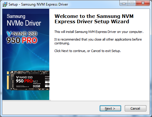 samsung nvm express driver is not connected